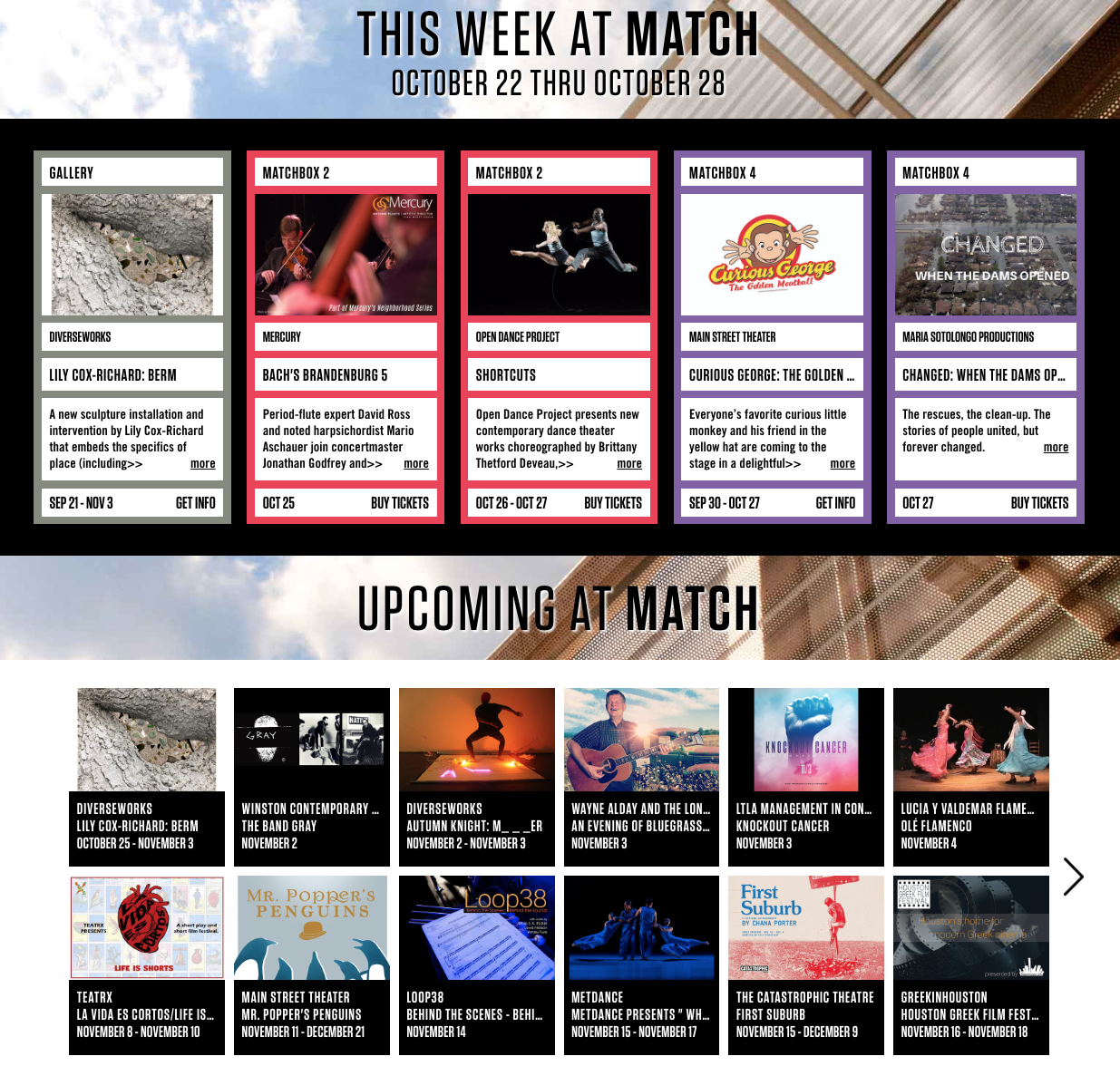 MATCH Homepage Events